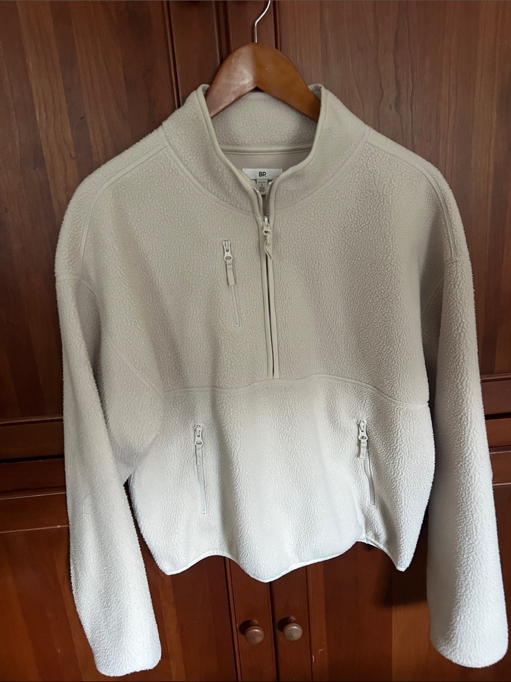bp Cream Half-Zip Teddy Sherpa Pullover